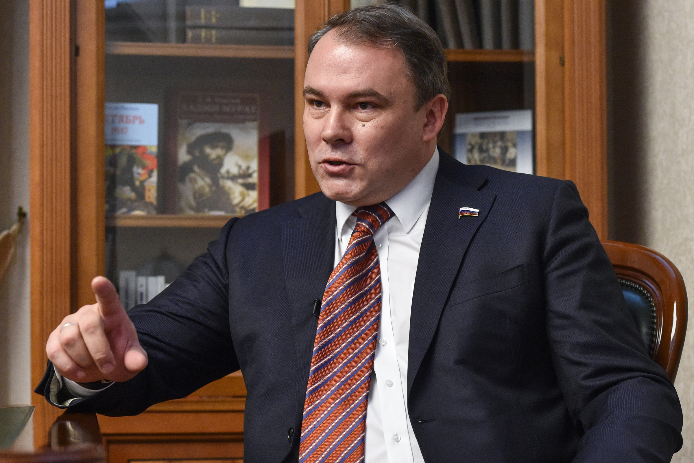 Phó chủ tịch Duma Quốc gia Nga Pyotr Tolstoy tại Moskva hồi tháng 1/2018. Ảnh: AFP.