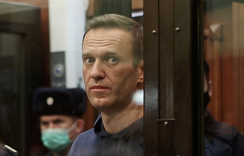 Alexei Navalny tại phiên tòa ở Nga ngày 2/2. Ảnh:Reuters.
