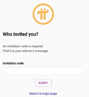 Ngoài ra Pi Network cũng yêu cầu phải có Mã thư mời (Invitation Code):
