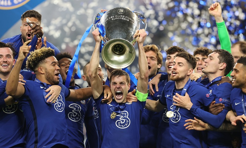 Các cầu thủ Chelsea giành chức vô địch Champions League 2021.