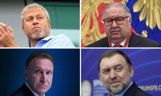 Từ trên xuống dưới, từ trái qua phải lần lượt là các tài phiệt Nga: Abramovich, Usmanov, Deripaska và Shuvalov. Ảnh: Reuters.