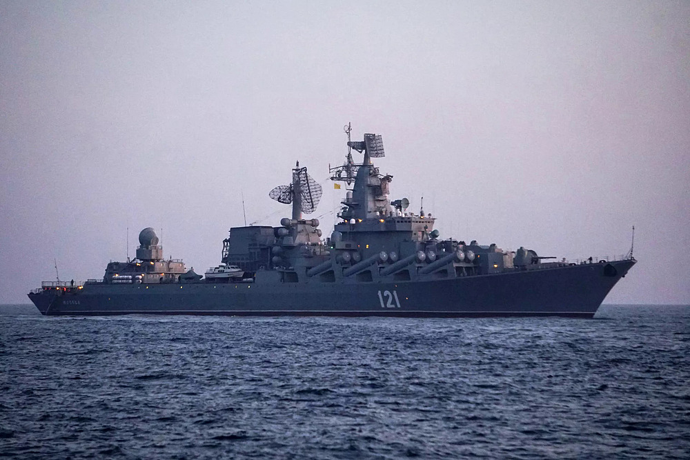 Soái hạm Moskva trong một cuộc diễn tập ở Biển Đen. Ảnh: Sputnik.