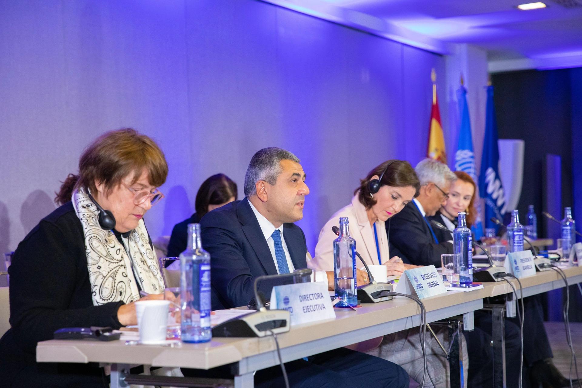Phiên họp của UNWTO được tổ chức ngày 27/4 vừa qua tại Madrid, Tây Ban Nha. Ảnh: Reuters