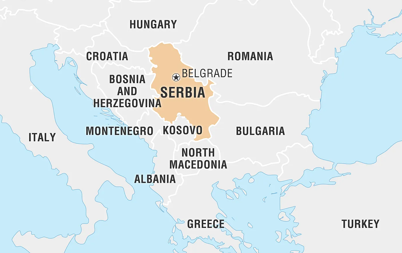 Vị trí của Serbia. Đồ họa: Britannica.
